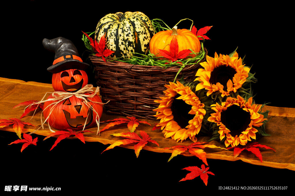 秋日南瓜向日葵装饰组合