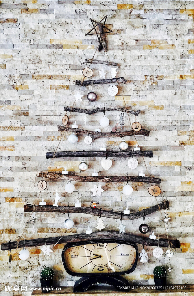 复古钟表圣诞树创意装饰