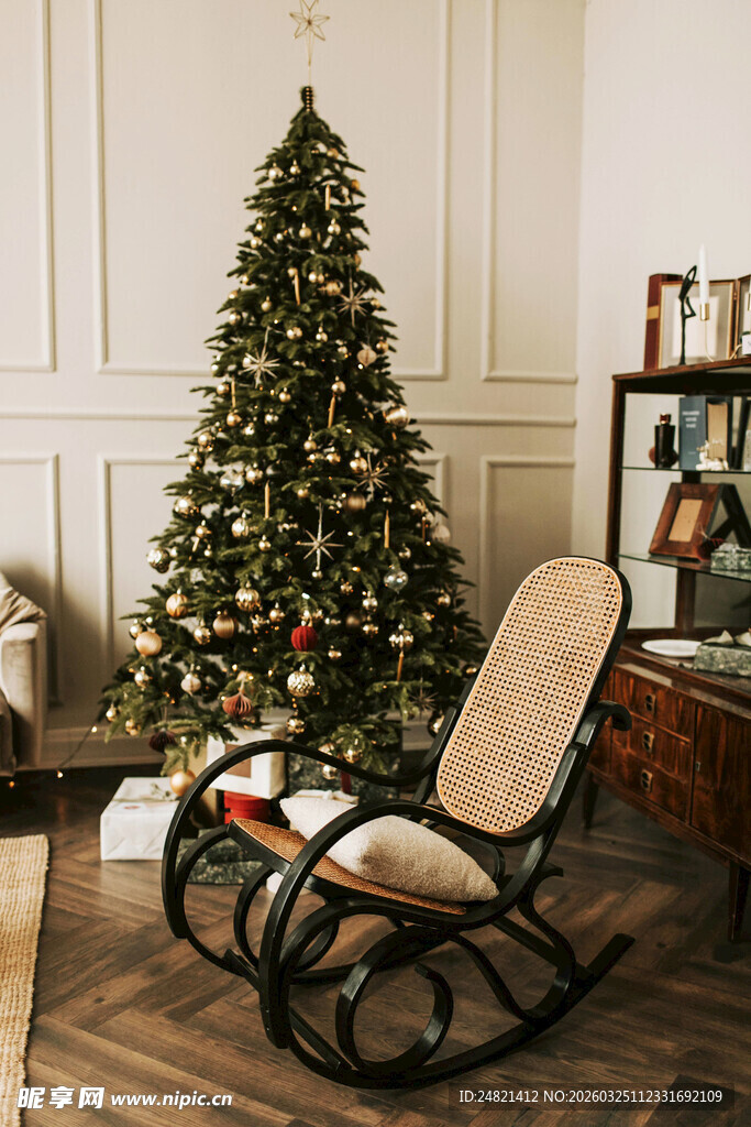 室内温馨圣诞装饰场景