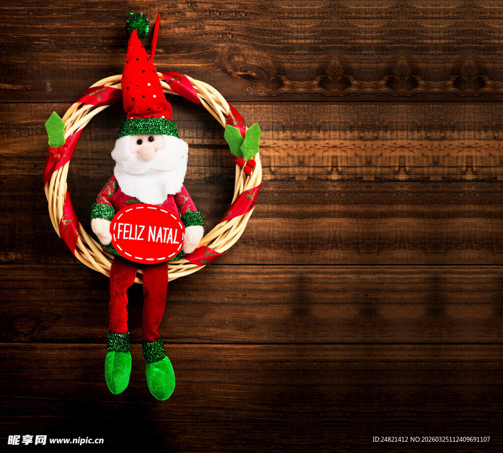 圣诞小精灵装饰花环