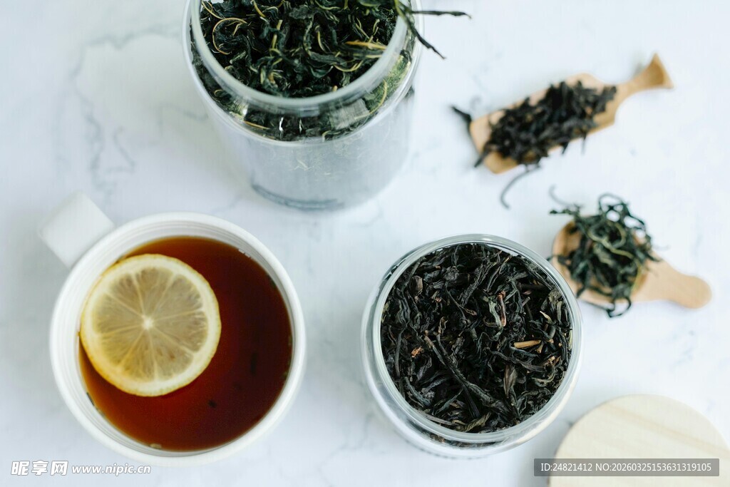 多样茶叶茶饮展示