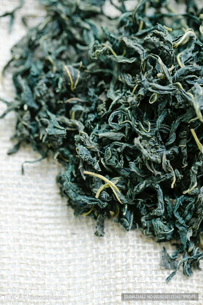 干茶叶特写