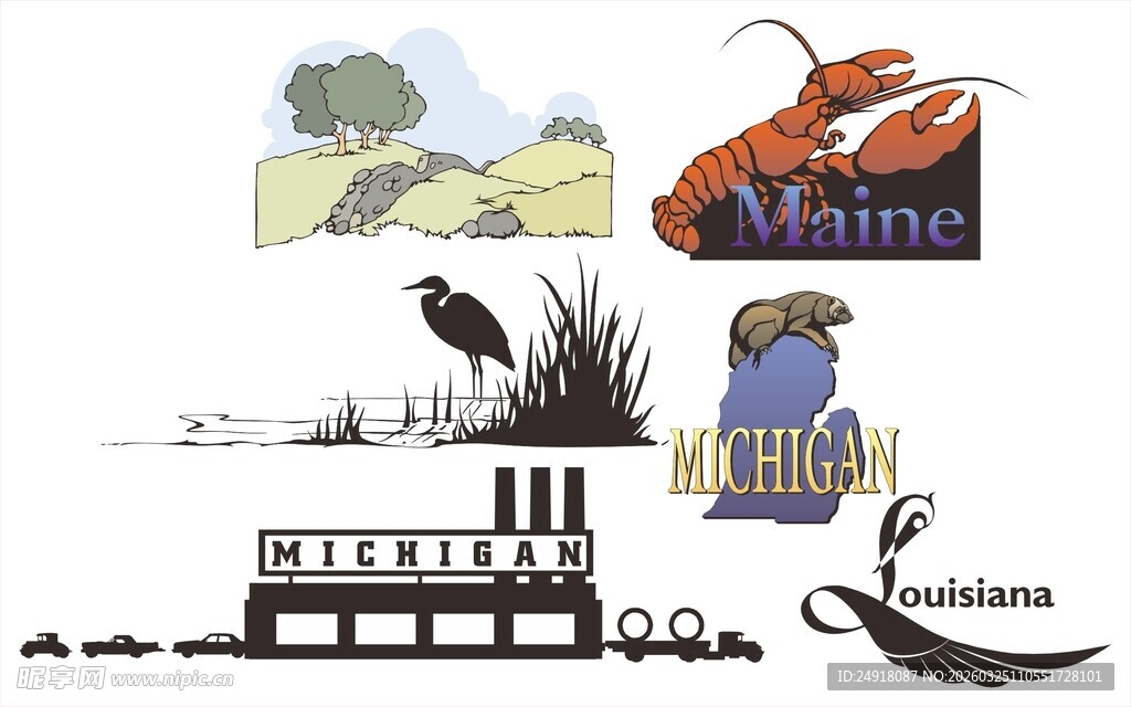 多样野生动物与自然景观