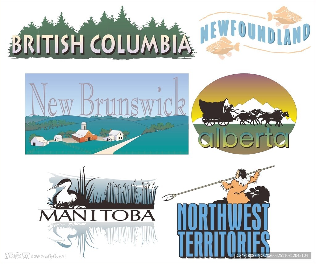 不列颠哥伦比亚旅游标识集