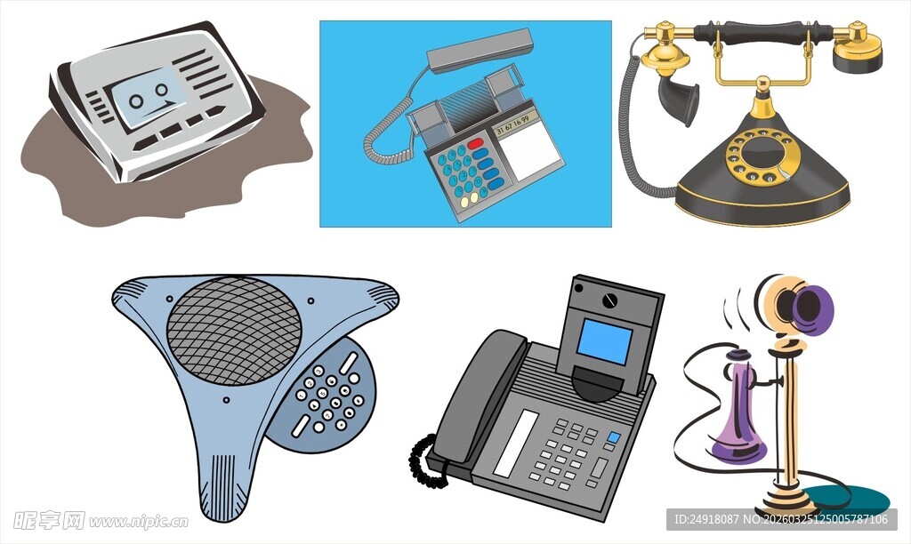 多样复古通信设备展示