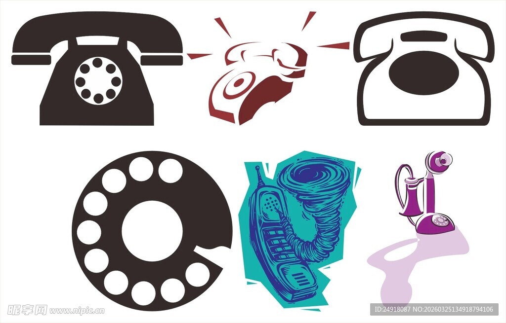 复古电话与艺术摆件