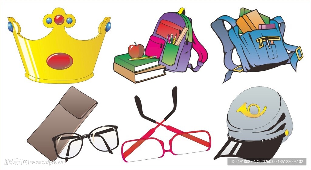 多样生活用品集合展示