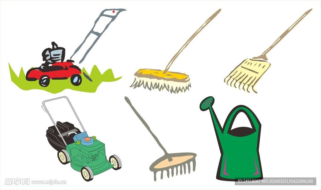 多样园艺工具展示