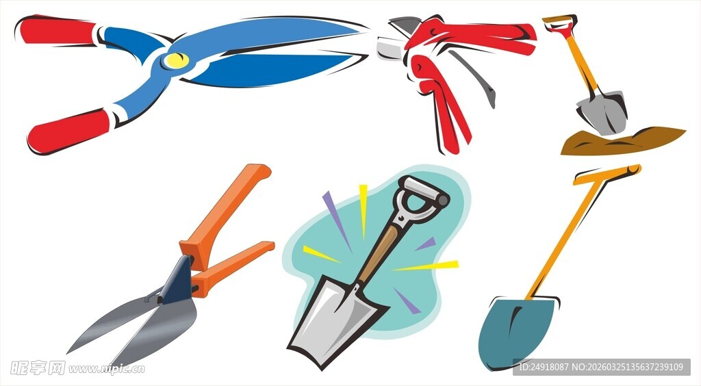 多样园艺工具展示