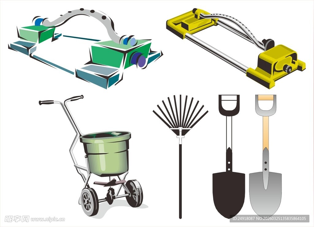 多样园艺工具展示