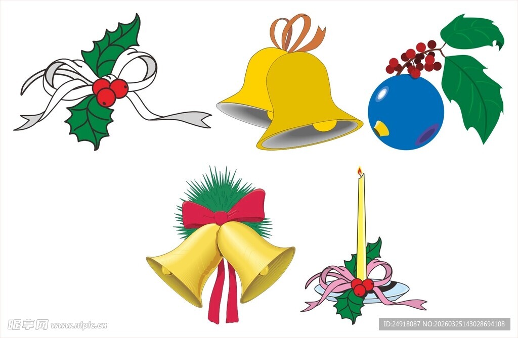 圣诞铃铛与装饰元素
