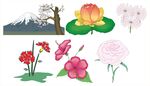日式花卉与风景元素集