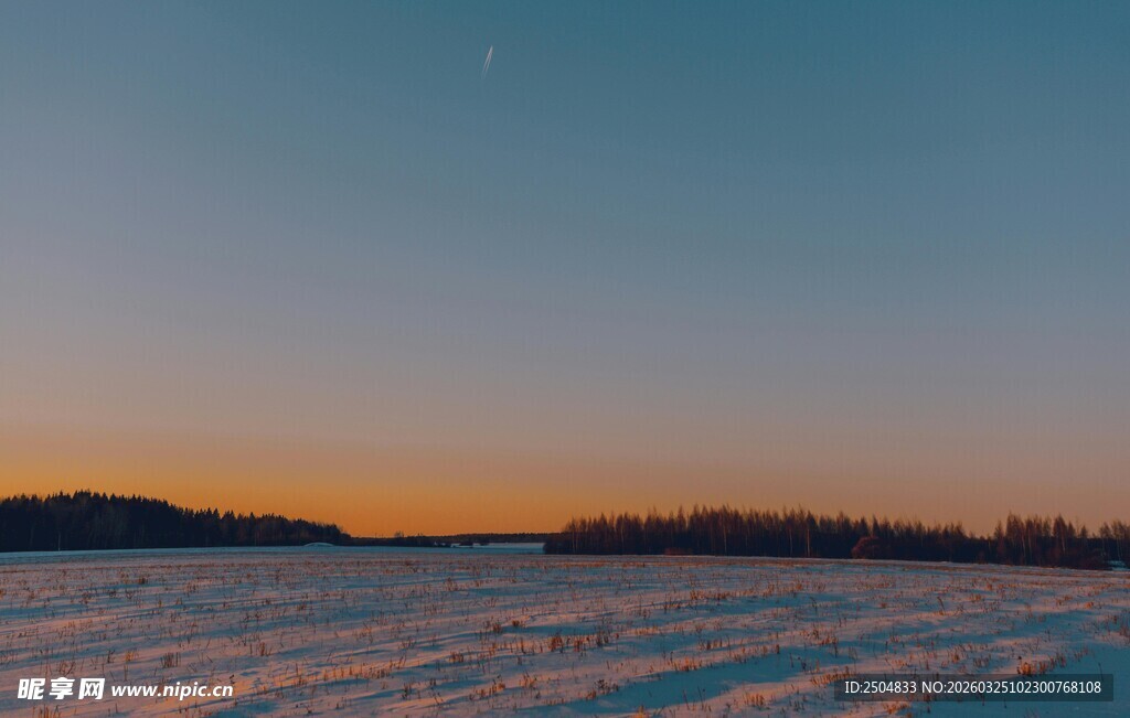 雪野黄昏美景