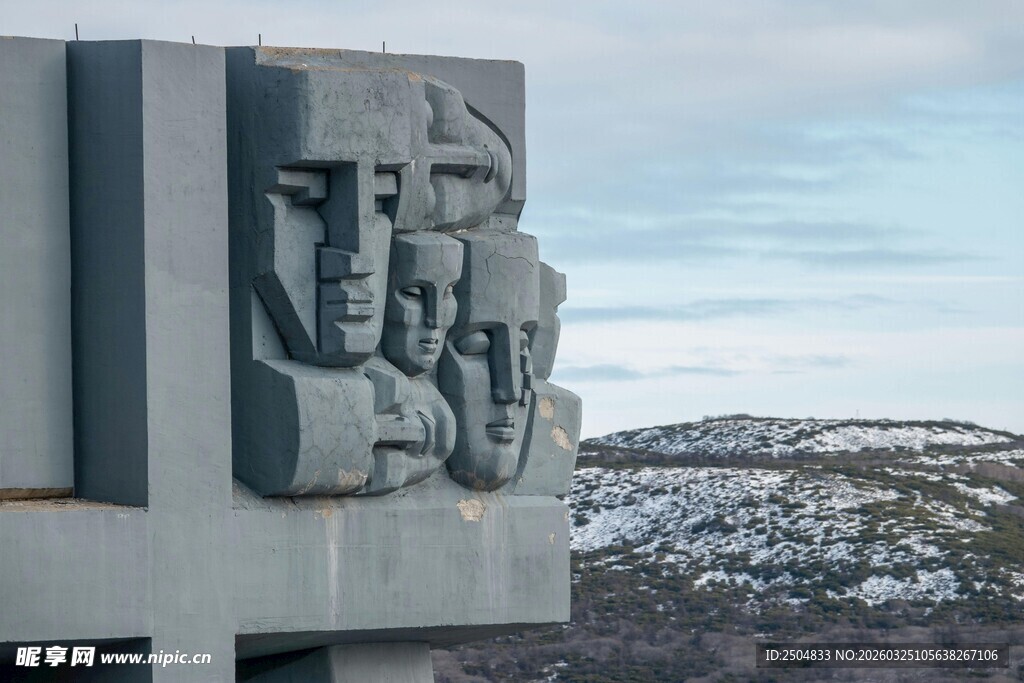 石雕艺术作品特写