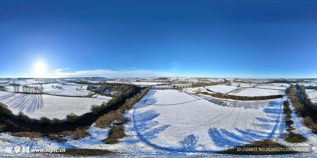 冬日雪地全景风光