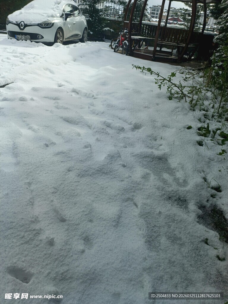 雪后的户外地面景象
