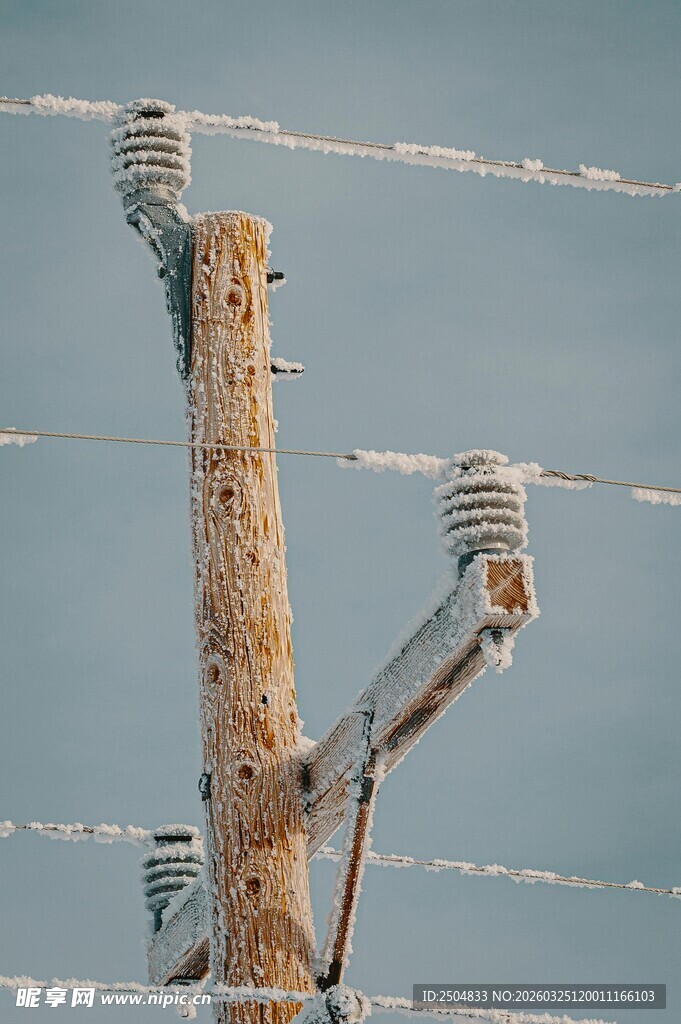 老旧电线杆上的电力设施
