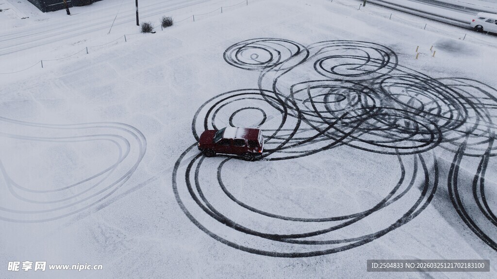 雪地中独特的环形图案
