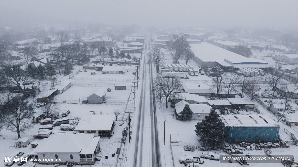 雪后乡村俯瞰景象