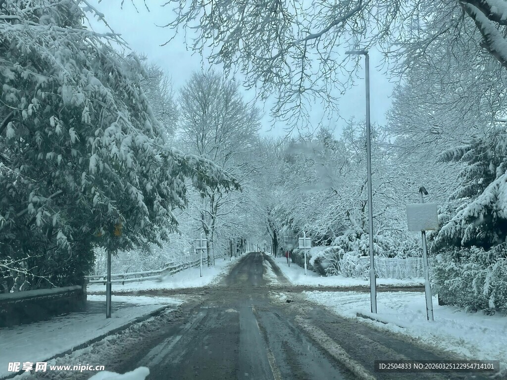 雪后静谧街道