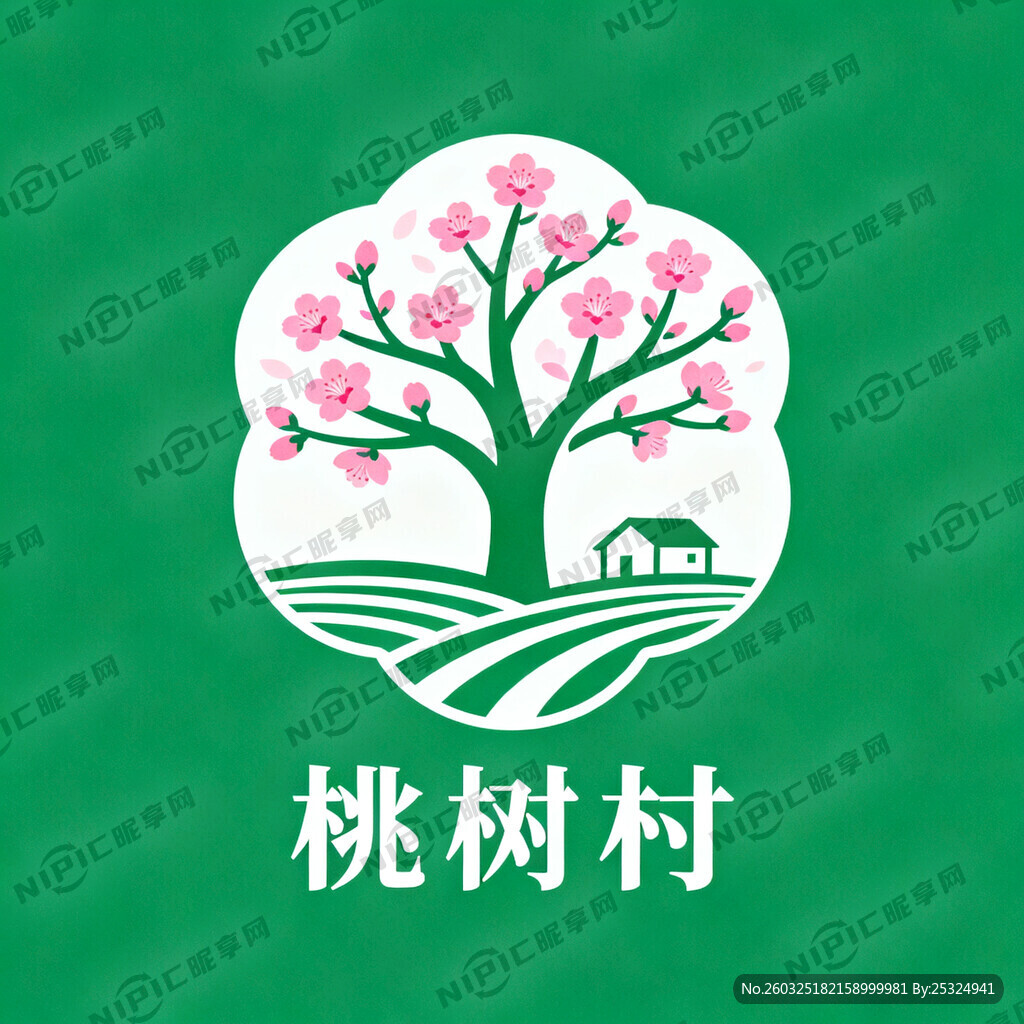 桃树村 做个标志 要突出桃树