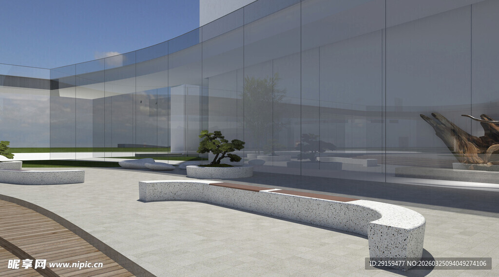 现代风格户外休闲空间场景