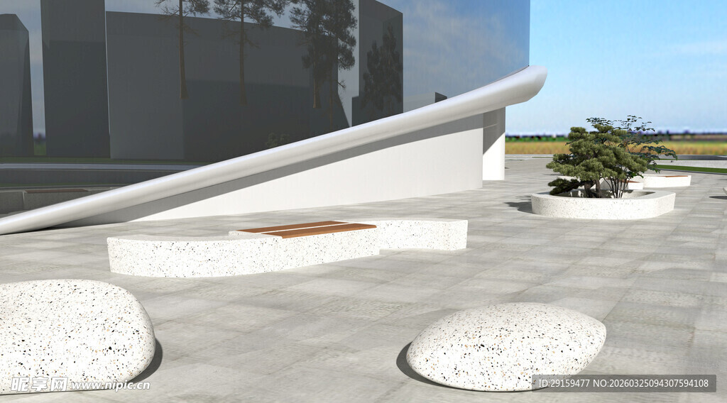 现代户外景观座椅设施