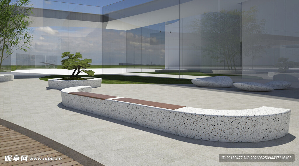 现代户外景观休憩区