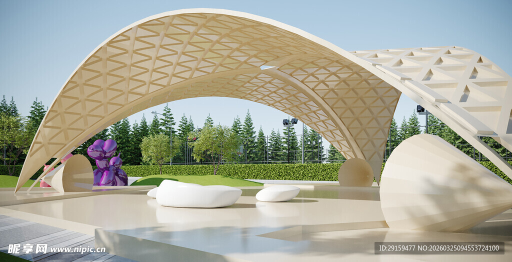 现代艺术风格户外景观建筑