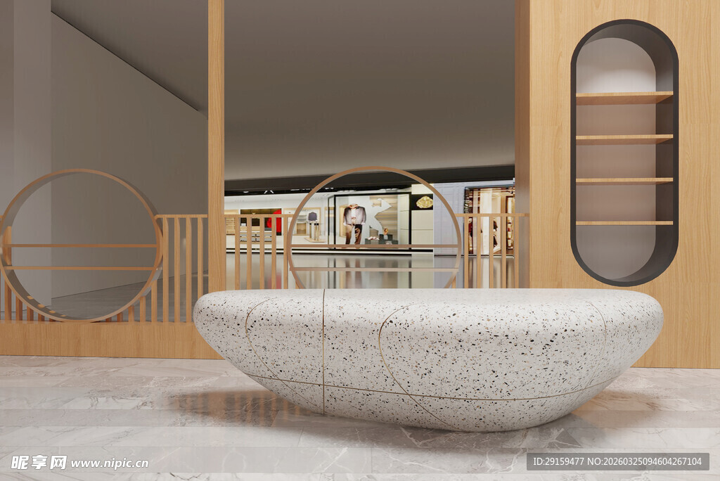 现代简约风格室内石质座椅