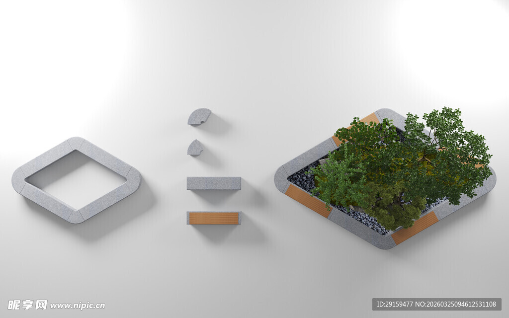 现代简约风绿植景观摆件