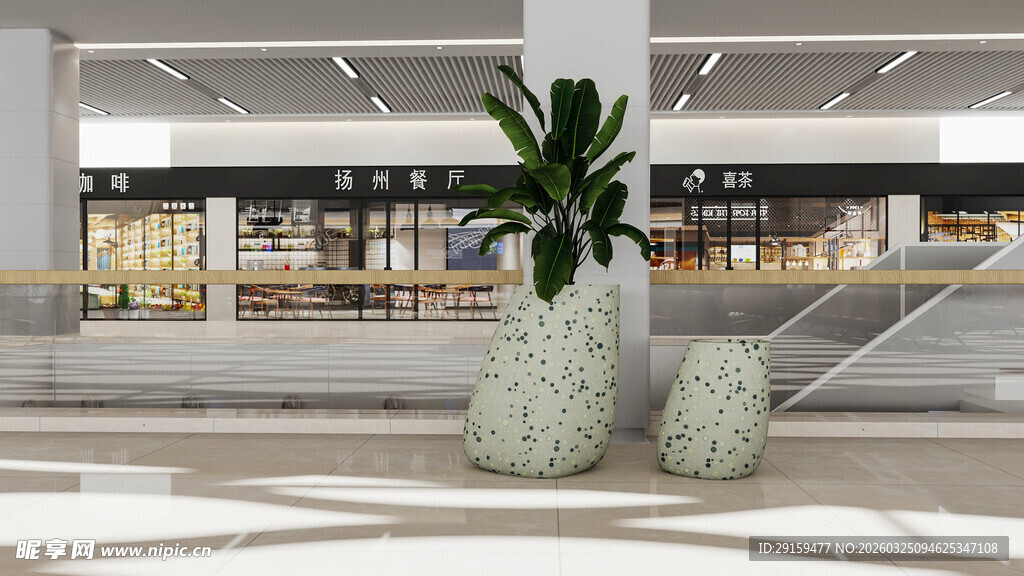 现代室内绿植装饰场景