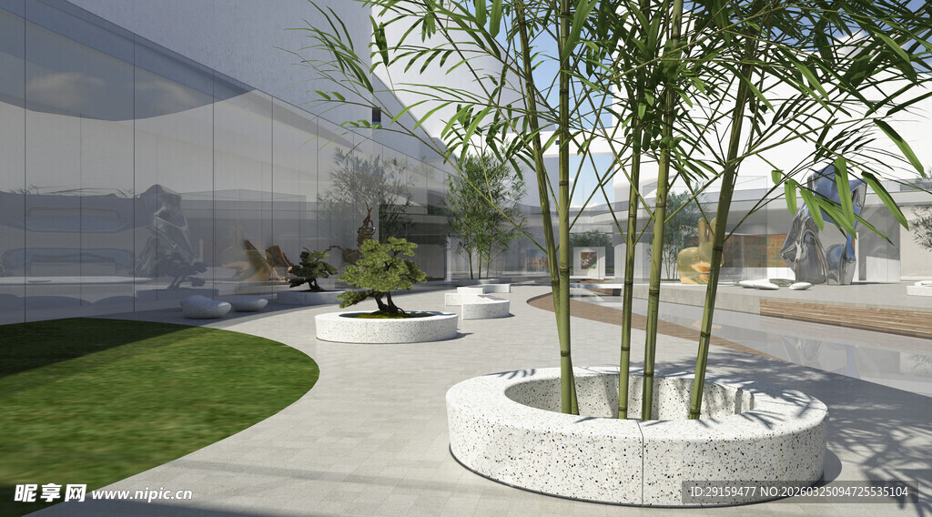 现代庭院景观设计一角