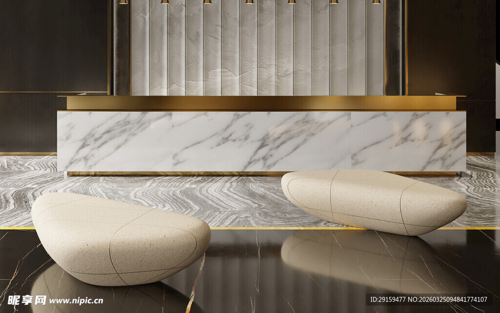 现代简约大理石洗手台组合