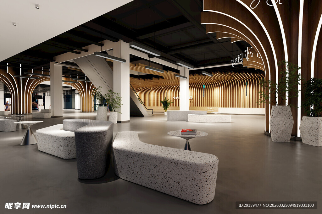 现代风格开放式办公空间