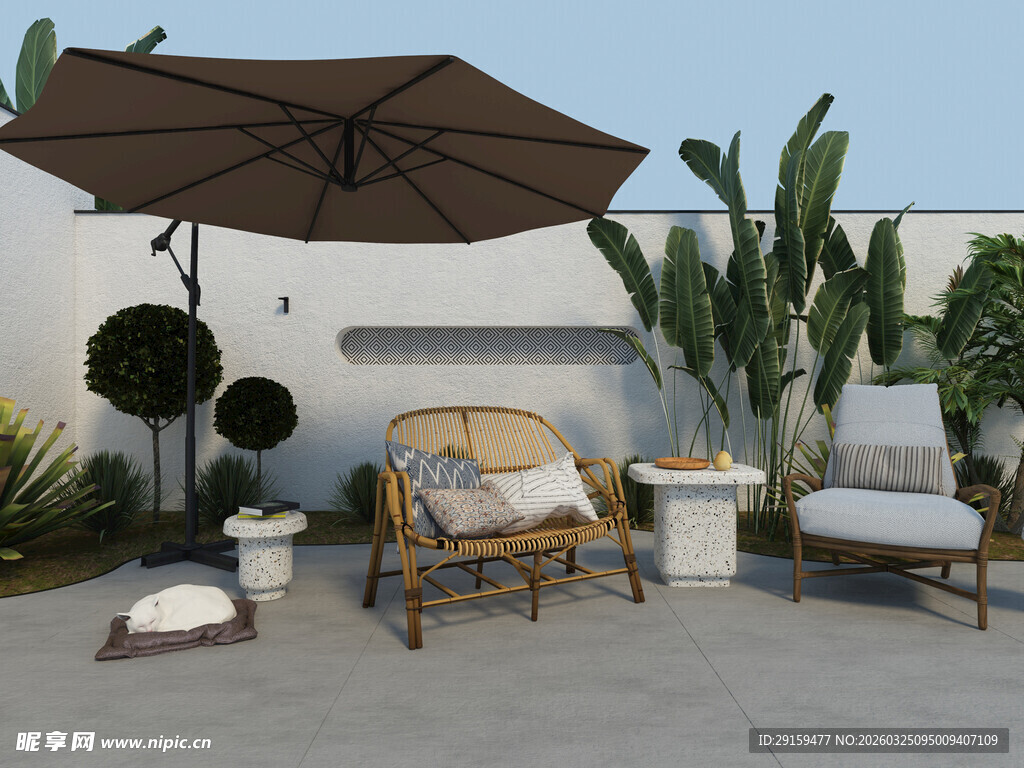 户外休闲露台布置场景