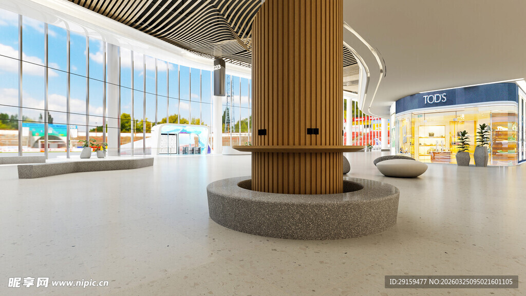 现代商场大厅开阔空间