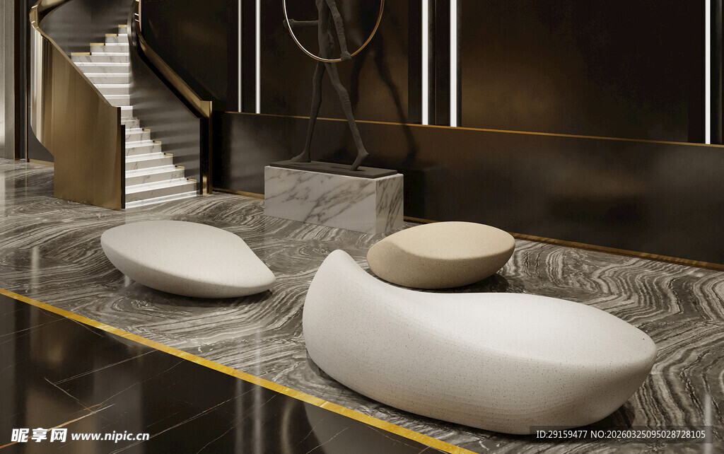 现代奢华室内异形休闲座椅