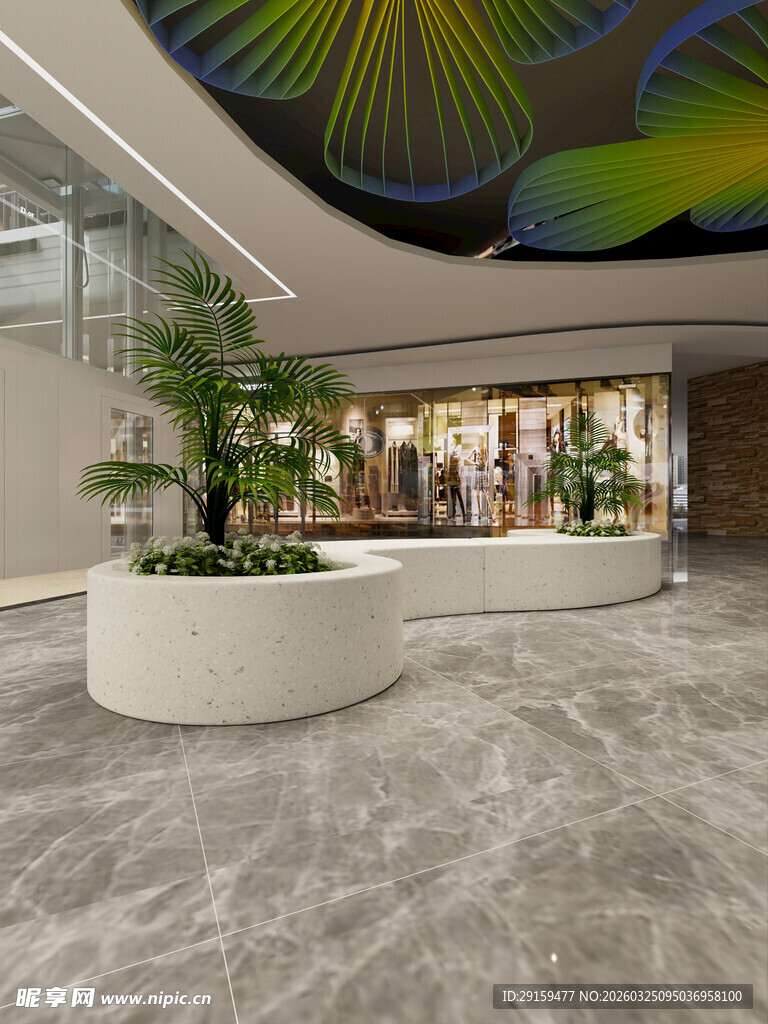 现代室内绿植装饰空间