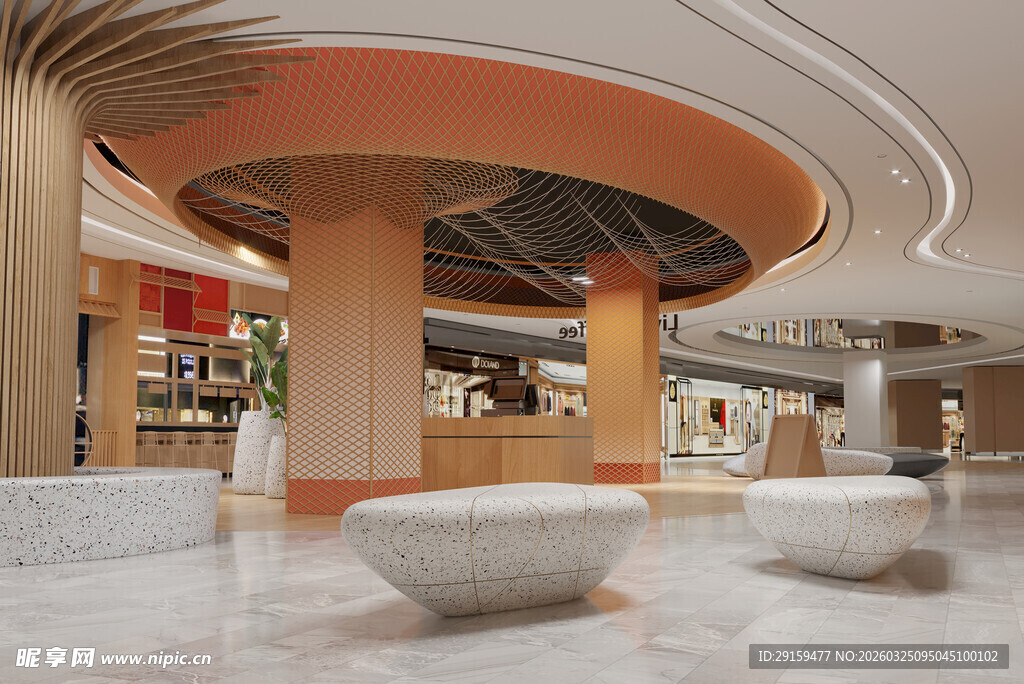 现代商场室内优雅空间场景
