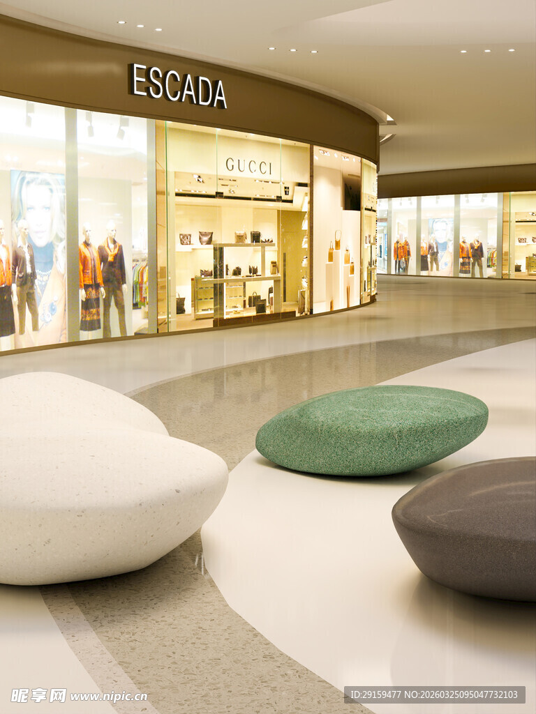 商场内的时尚休闲座椅