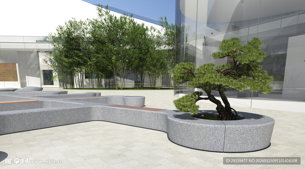 庭院景观中的精致盆景