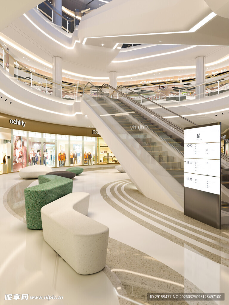 现代时尚商场内部景观