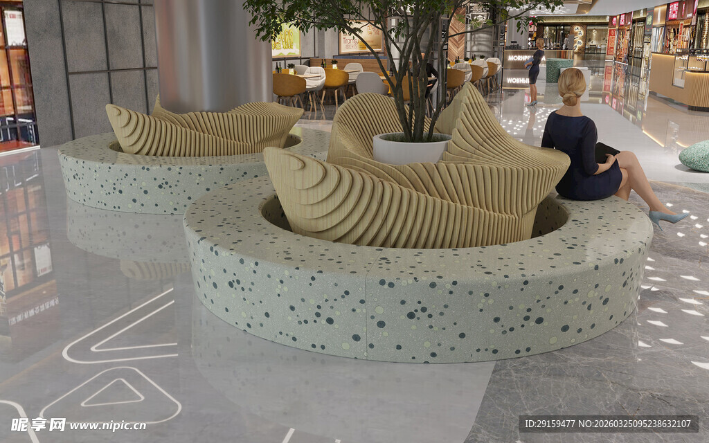 商场内独特造型休息座椅