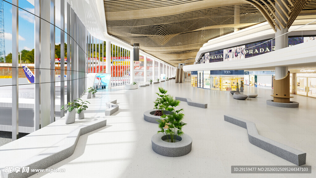 现代宽敞的室内公共空间