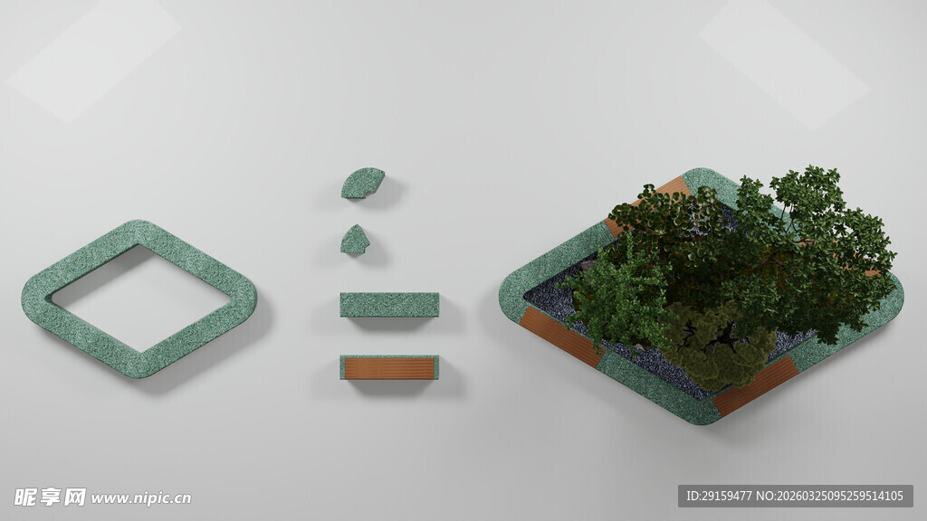 微型景观模型组件展示