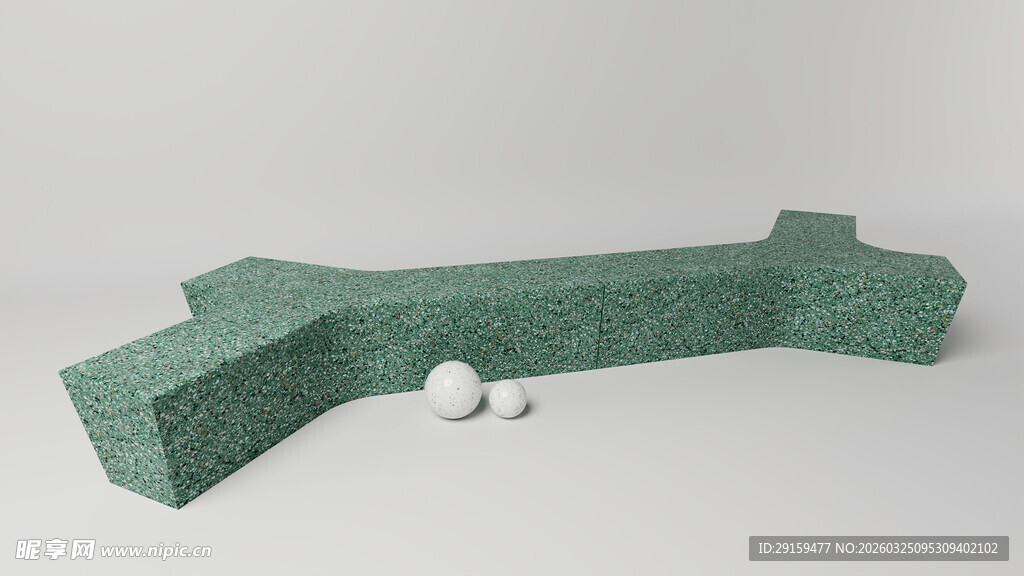 绿色几何造型摆件