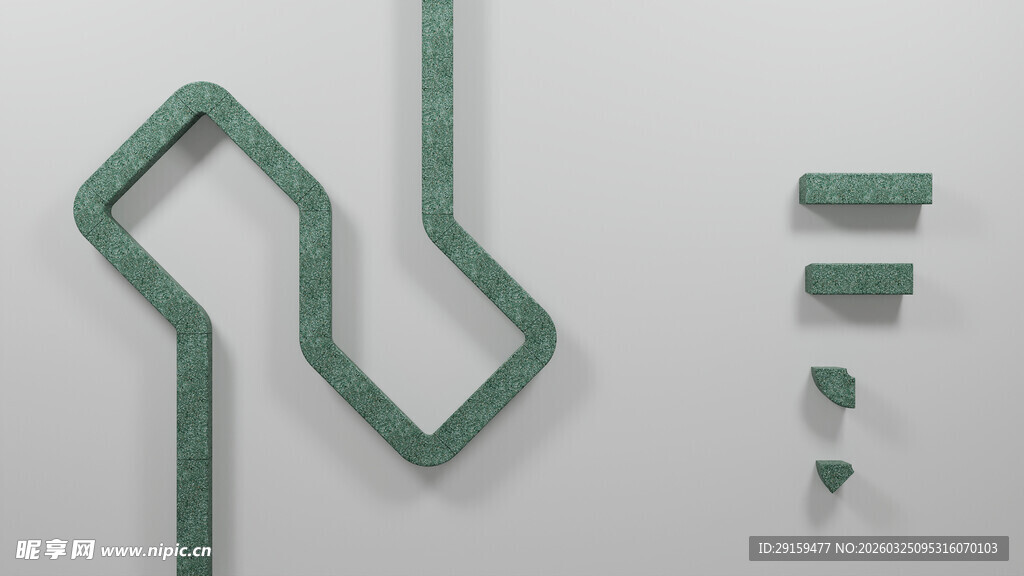 绿色异形零件组件展示