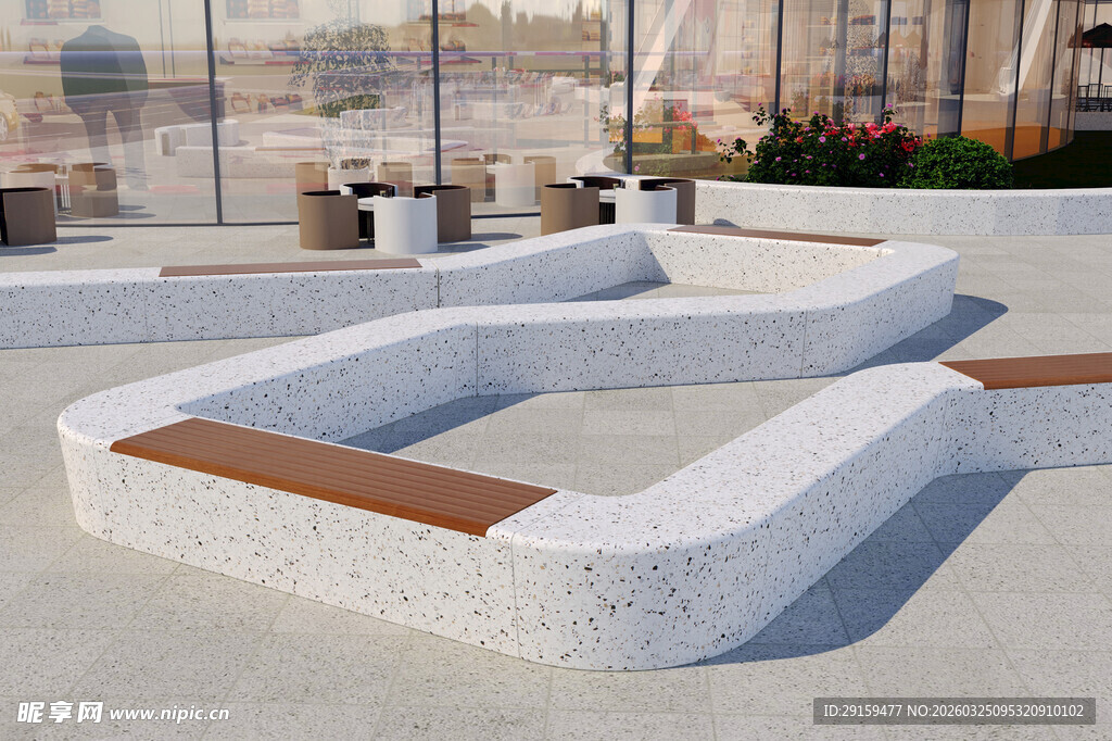 现代户外几何造型休闲座椅