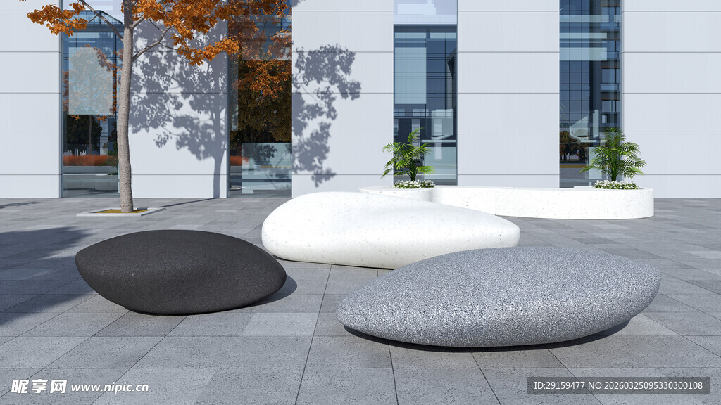 现代户外创意石形休闲座椅